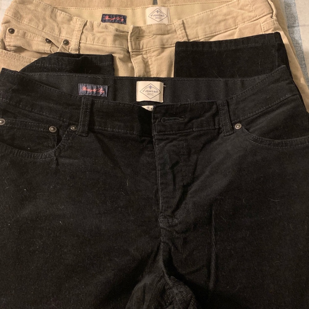 St. John's Bay Womens MidRise Straight CorduroyBLK